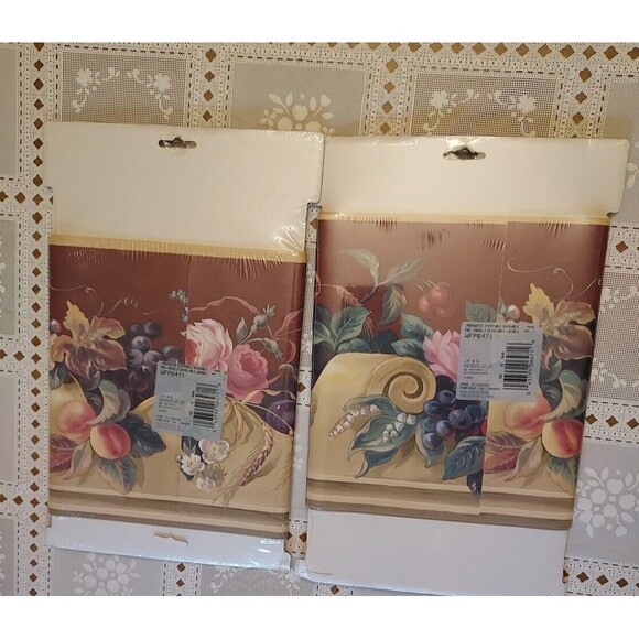Restore & Restyle Decorative Wall Border Floral Classic Spirit 1997 NEW Set Of 2 - Picture 2 of 2